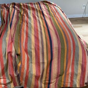 Queen size Pottery Barn Logan Strip Duvet cover